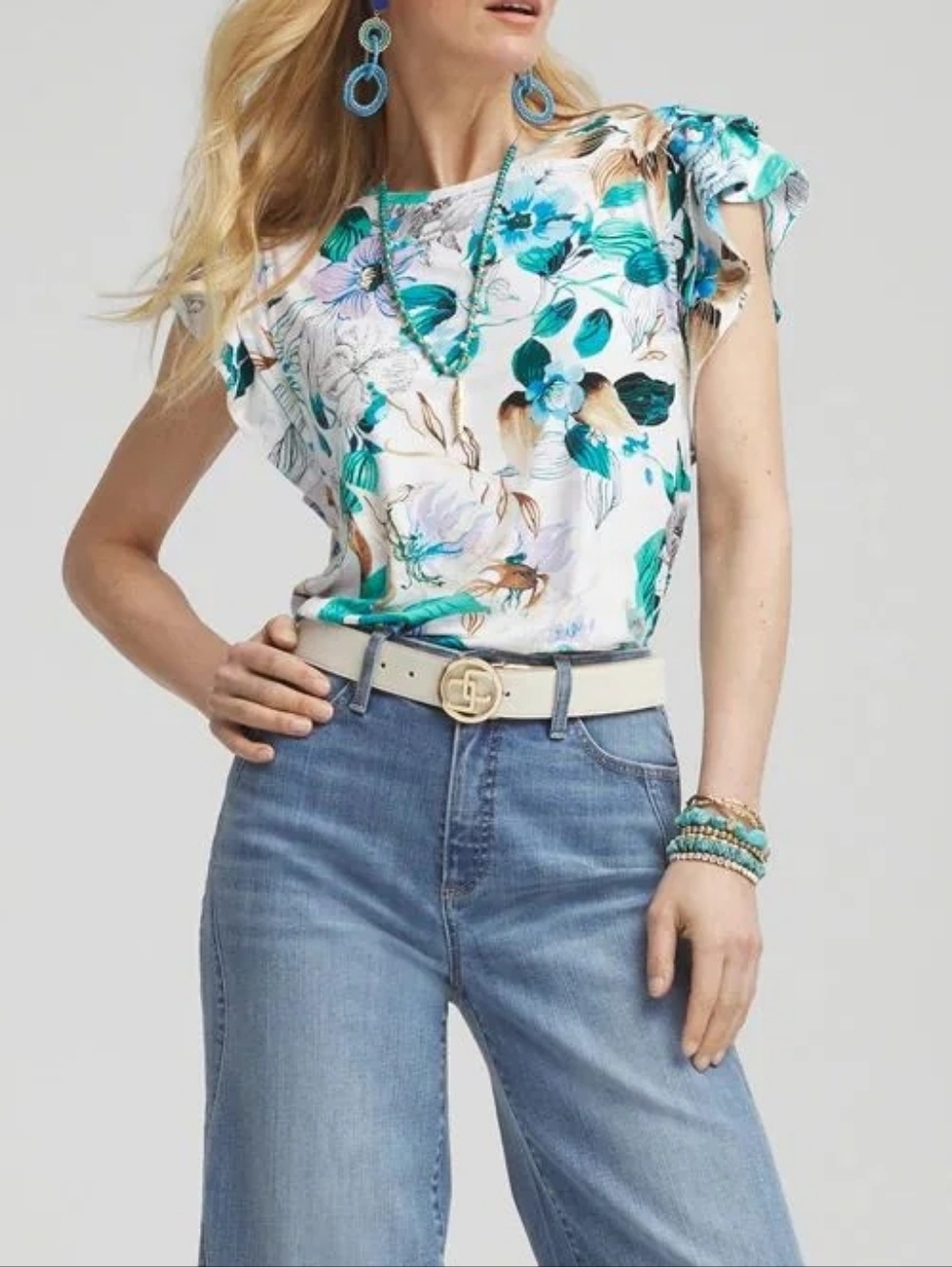 Chico's Ruffle-Sleeve Blouse - M